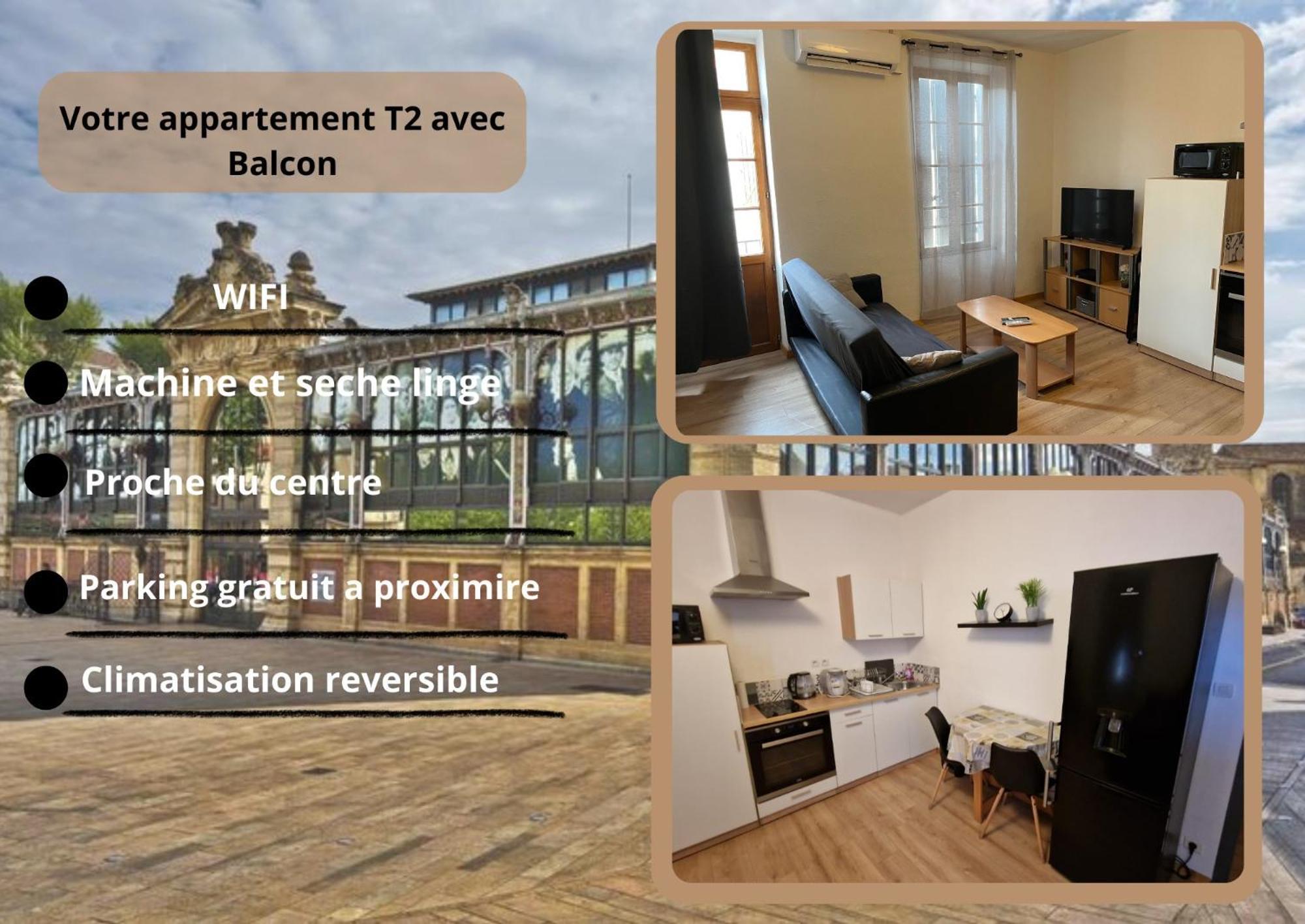 Appartement T2 Avec Balcon Proche Centre-Ville Narbonne Exterior foto